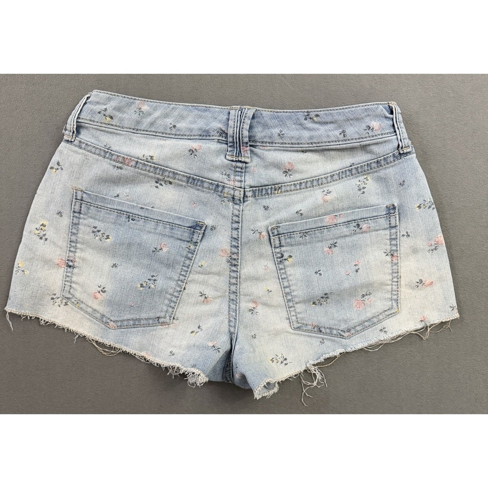 Wild Fable Denim Shorts Floral Print Cut Off Fringe Cottagecore Dainty Feminine - Picture 7 of 7
